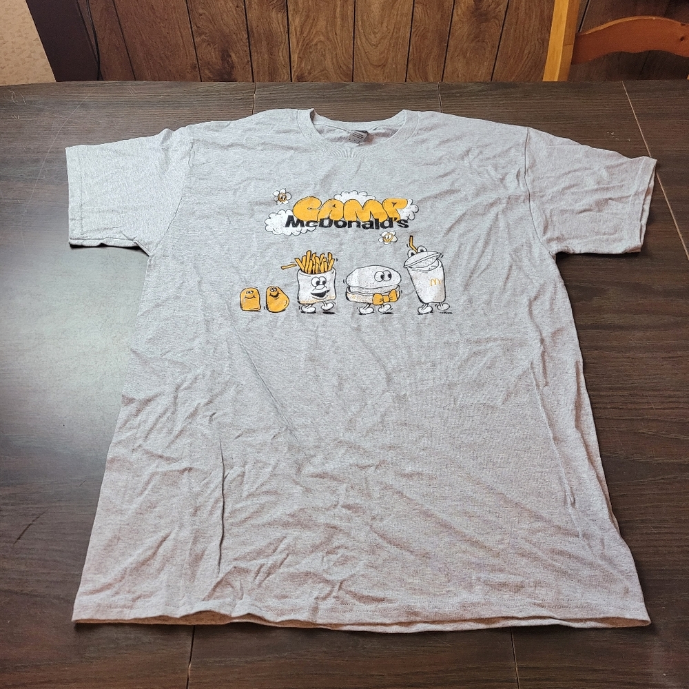 McDonald's Light Gray Graphic Short Sleeve Tee with Yellow Accents